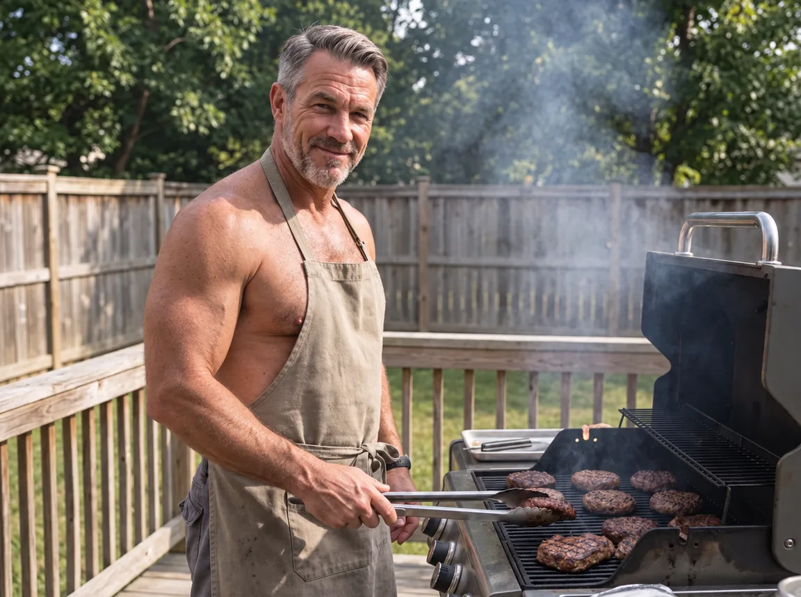 Birthday gift idea — a man as the backyard BBQ king on his personalized calendar