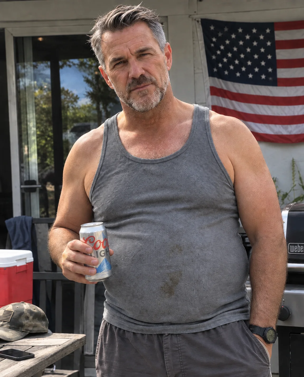 Ordinary everyday photo of a man before his calendar transformation